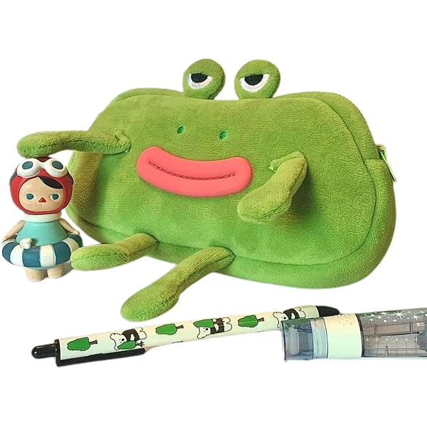 Amazon.co.jp: Green Frog Pencilケース | かわいいカエルの鉛筆ポーチ